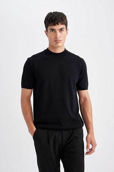 DeFacto Standard Fit Crew Neck Knitwear Short Sleeve T-Shirt D6202Ax25Au