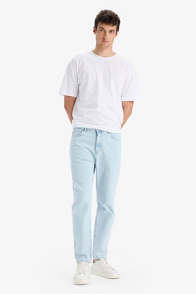 DeFacto 100% bumbac, anii 90, slim fit, model îngust, talie înaltă, pantaloni de jeans cu picioare înguste E7281AX25SM