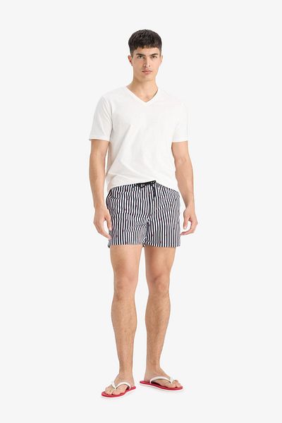 DeFacto Striped Mesh Lined Short Length Sea Shorts E0950Ax25Hs