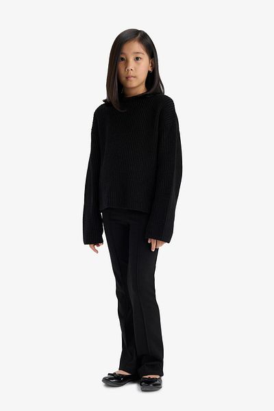 DeFacto Schwarze Leggings mit ausgestelltem Bein in Standardgröße für Mädchen C7433a824au
