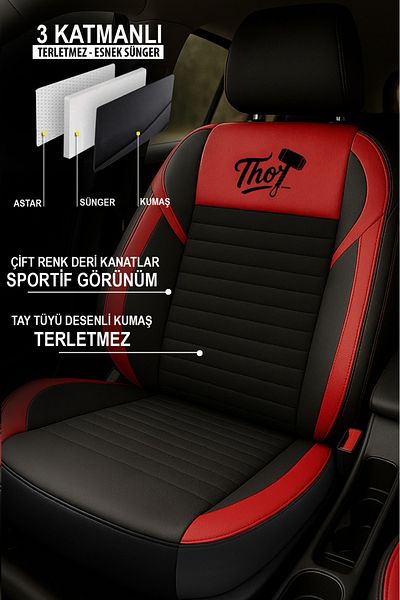 GM-DESIGN Thor Arm Feather Auto Seat Cover (Daci̇a Sandero-Stepway-Duster Compatible)