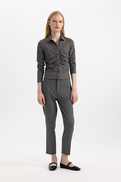 DeFacto Classic Chino Pants Normal Waist Basic Straight Pocket Ankle Length C1429Ax24Sp