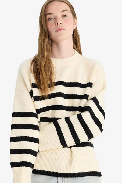 DeFacto Πουλόβερ Oversize Wide Fit με μισό ζιβάγκο A7047AX25WN