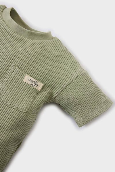 DeFacto Baby Boy Crew Neck Waffle Short Sleeve T-shirt C2208A524SM