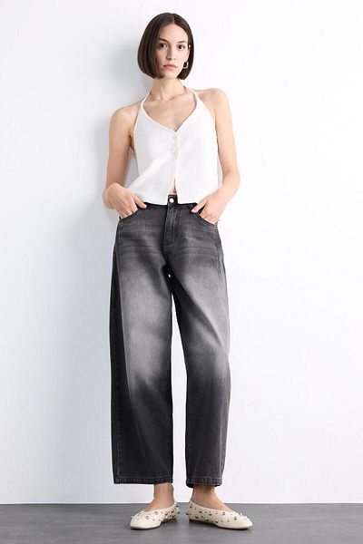 DeFacto Широки дънки Baggy Fit с пране F7501AX25SM