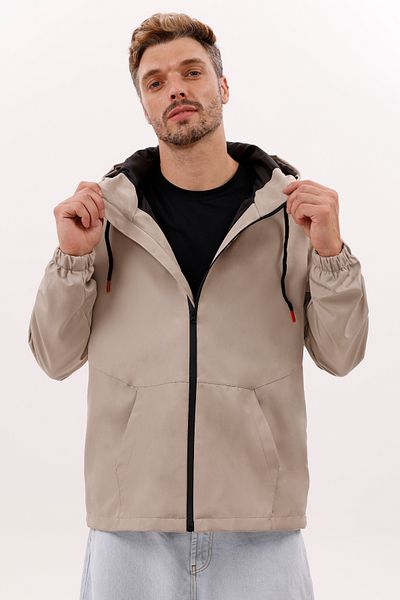 freemen Men's Stone Lined Kangaroo Pocket Water and Windproof Hooded Raincoat with Pockets