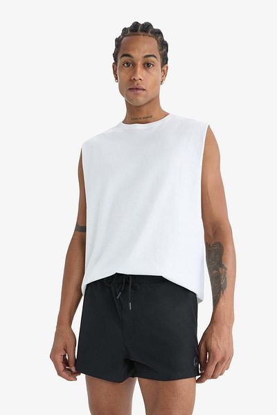 DeFacto DeFactoFit Andy bedruckte, dehnbare, strukturierte, kurze Sport-Meer-Shorts B5987AX25HS