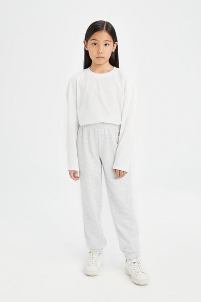 DeFacto Pantaloni de sport Jogger imprimați cu talie elastică pentru fete D2757A824WN