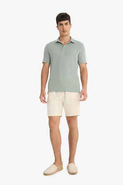 DeFacto Бавовняна футболка з коротким рукавом з коміром-поло Slim Fit X2594az24sm