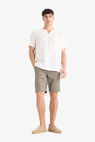 DeFacto 100% Cotton Bermuda Shorts D4268Ax24Sm