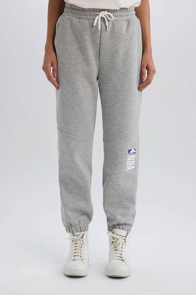 DeFacto Εφαρμόστε Nba Wordmark Standard Fit Μακρύ Φούτερ με τσέπες