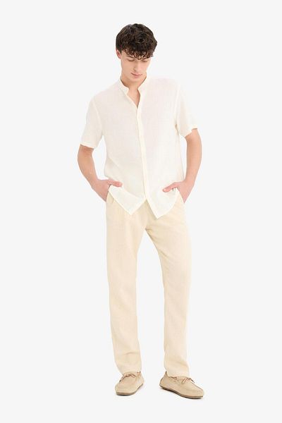 DeFacto Relax Fit Relaxed Cut Slim Leg Linen Blended Summer Trousers C1140Ax24Sm