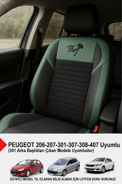 GM-DESIGN غطاء مقعد السيارة من ريش ثور تاي (متوافق مع بيجو 206-207-208-306-30...