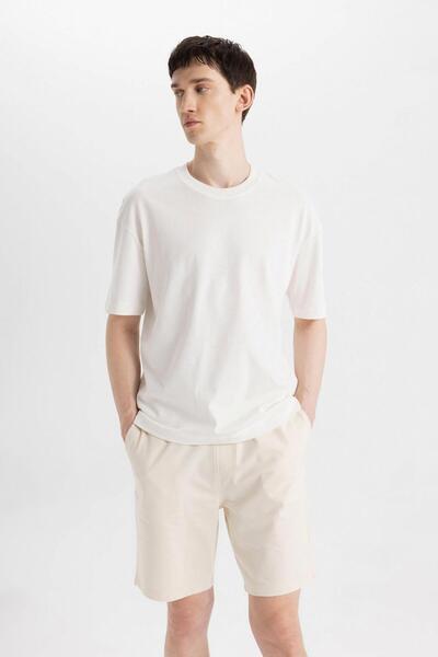 DeFacto Slim Fit Dar Kesim Cepli Basic Düz Bermuda Şort W1105az24sm