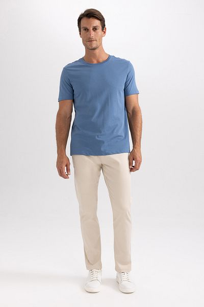 DeFacto Tricou de bază cu mânecă scurtă, 100% bumbac, guler pentru bicicletă, cu ajustare normală M7666az22sp