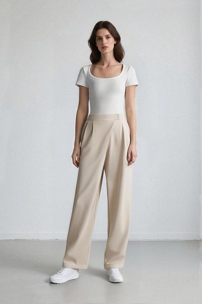 DeFacto Pantaloni harem din amestec de in cu talie elastică C2100ax24sp