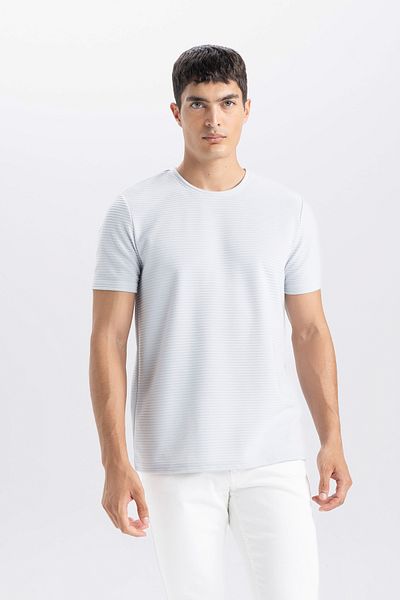 DeFacto Tricou Slim Fit cu decolteu
