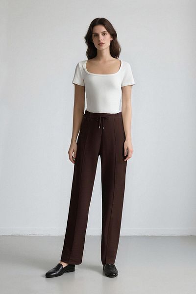 DeFacto Elastic Waist Lace-Up Jogger Pants - Straight Leg D2573Ax24Au