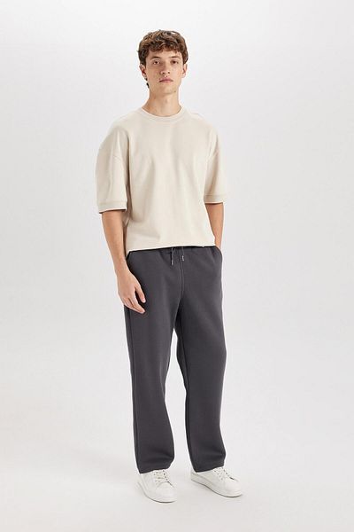 DeFacto Pantaloni de trening groși Relax Fit, cu trei buzunare, picior drept D8095ax24au