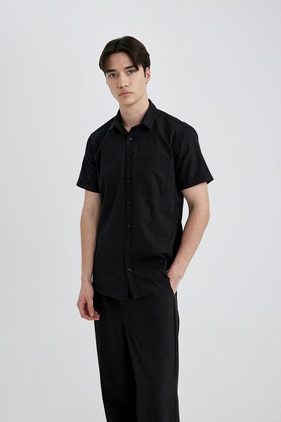 DeFacto Cămașă Slim Fit Basic cu mânecă scurtă