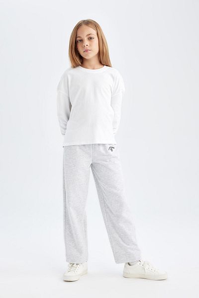 DeFacto Pantaloni de sport cu imprimeu morcov pentru fete - croială morcov, talie elastică D0738a824au