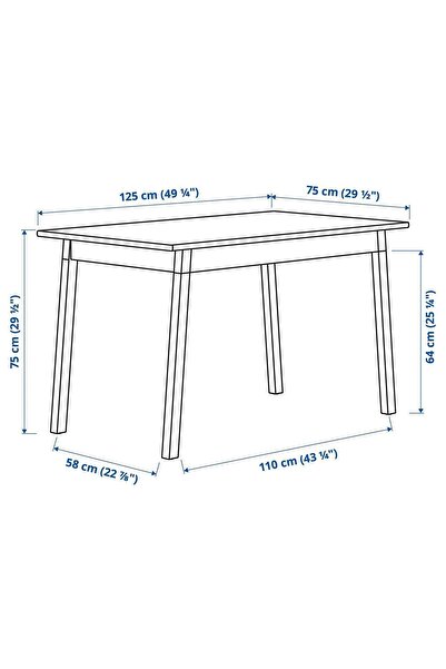 IKEA Açık Kahverengi-beyaz 4 Kişilik Mutfak Masası