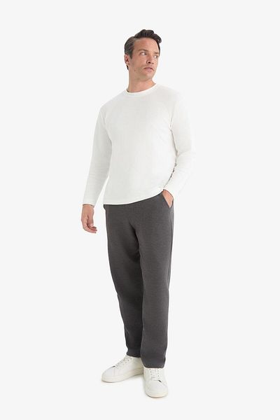 DeFacto Pantaloni de sport texturați cu picioare drepte și buzunare cu croiala normală D7603ax25sp