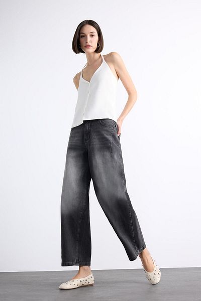 DeFacto Широки дънки Baggy Fit с пране F7501AX25SM