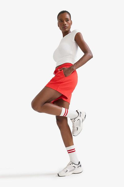 DeFacto DeFactoFit Standard Fit Sportsman Pantaloni scurti de bază roșii uni Z6696AZ25SM
