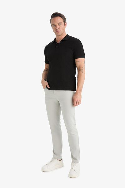 DeFacto Slim Fit Slim Fit Narrow Leg Textured Trousers E7959Ax25Au