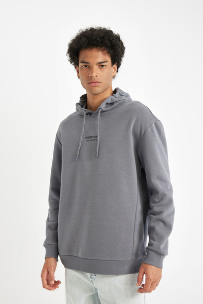 DeFacto Relax Fit Kapüşonlu Sweatshirt