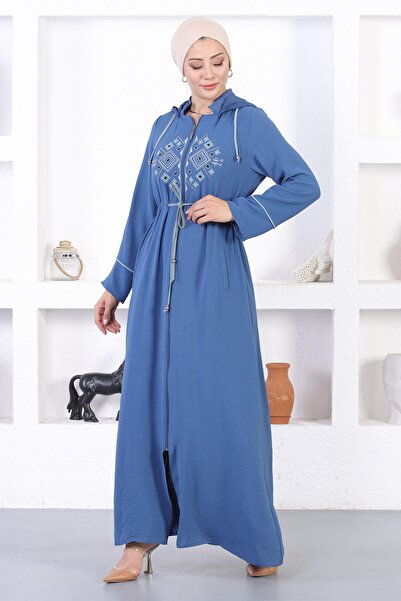 Modamihram Вишиванка з капюшоном Abaya Blue 12210