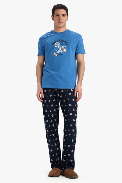 DeFacto Пижама Tom &amp; Jerry Regular Fit с къс ръкав B8658ax24sp