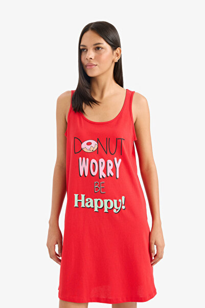 DeFacto Be in Love Printed Sleeveless Nightgown - C7971AX24HS