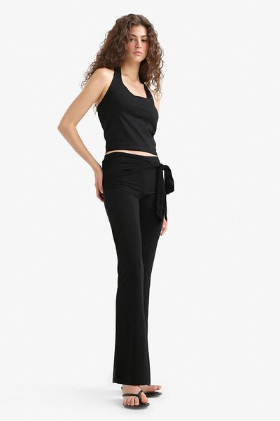 DeFacto Flare Fit Normal Waist Standard Size Black Trousers F8196Ax25Sm