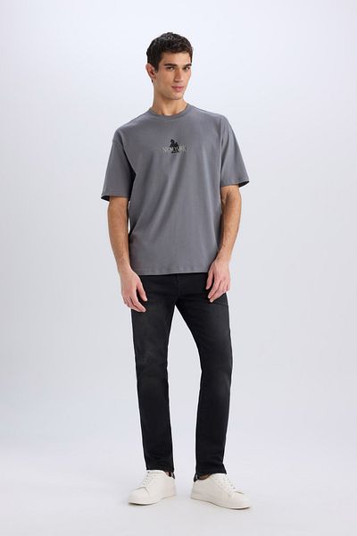 DeFacto Tricou cu mânecă scurtă, cu decolteu și spate, cu mânecă scurtă, C7162AX24SM