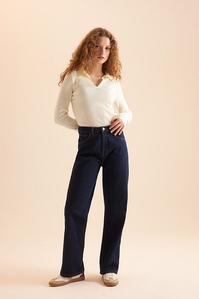 DeFacto Πλεκτό πουλόβερ με απαλή υφή Polo Neck Basic