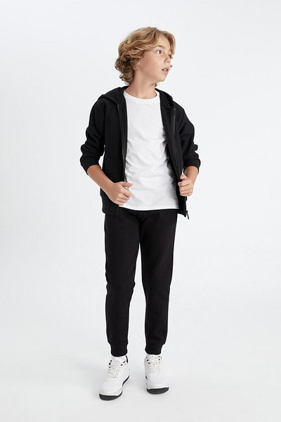 DeFacto Boy's Black Waist Elastic Pocket Jogger School Sweatpants 25k801t01295
