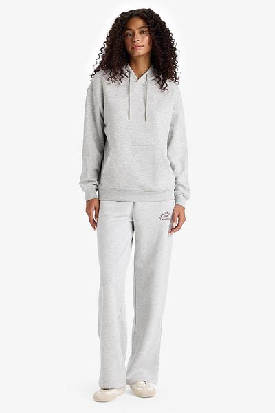 DeFacto Straight Fit Printed Thick Sweatpants with Pockets F0312Ax25Au