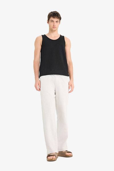 DeFacto Pantaloni de trening cu picior lat cu talie cu șireturi (E5212AX25SM)