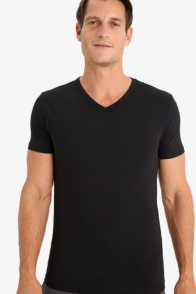 DeFacto Top cu mânecă scurtă cu decolteu în V Slim Fit L4884az24sm