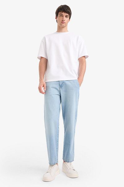 DeFacto 100% bumbac, pantaloni largi, cu picior largi, spălat cu zăpadă, E1376AX25SM