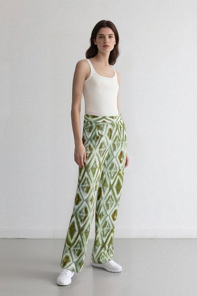 DeFacto Țesătură din viscoză cu model - Pantaloni relaxați, buzunare și picior lat Crinkle D3794ax24au