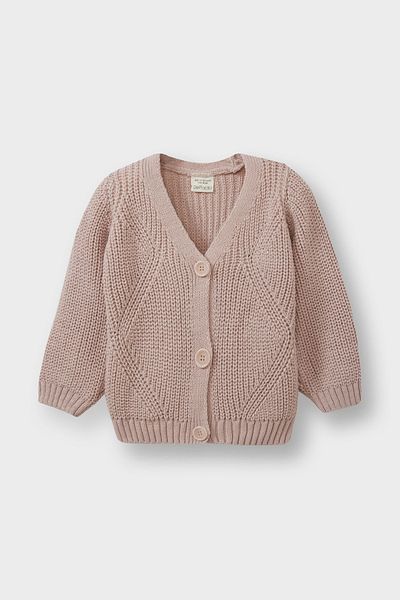 DeFacto Strickjacke für Babys mit V-Ausschnitt und silbernen Knöpfen A4081a524au
