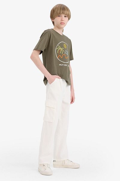 DeFacto Παντελόνι Gabardine με φαρδιά πόδι για αγόρι E1586A825SM