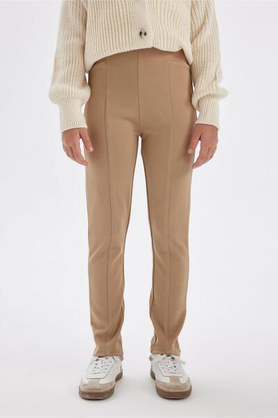 DeFacto Kız Çocuk Bej Uzun Boy Okul Taytı A5088a823au