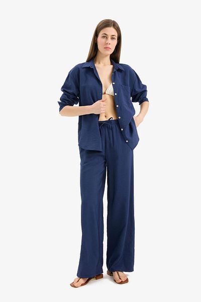 DeFacto Pantaloni de plajă cu talie elastică cu croiala normală-Fall in Love E1172AX25SM