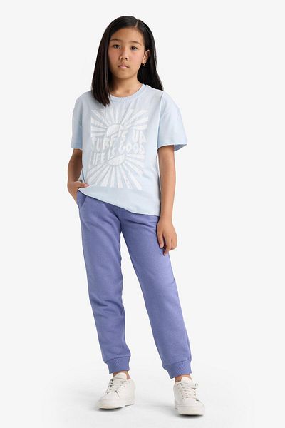 DeFacto Pantaloni de sport pentru fete, standard, de bază, cu talie plată, elastică, Y1226A625AU