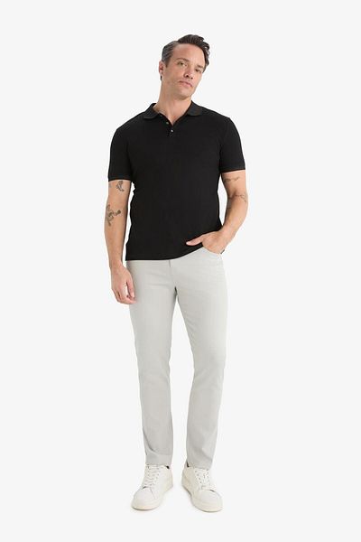 DeFacto Slim Fit Slim Fit Narrow Leg Textured Trousers E7959Ax25Au