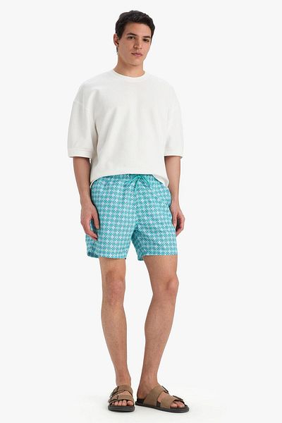 DeFacto Pantaloni scurti de baie de lungime scurtă cu căptușeală din plasă cu model E0976AX25HS